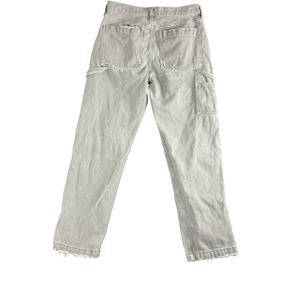 Abercrombie & Fitch Men's Pants Light Green Distressed Utility 28x30 Loose Fit - Picture 2 of 11